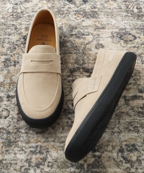 U.S. POLO ASSN.（ユーエスポロアッスン）の「【U.S. POLO ASSN./ユーエスポロアッスン】 フェイクスウェード エンボスロゴ モカシン シューズ   MEN（モカシン/デッキシューズ・メンズ・ベージュ/ブラック/キャメル・26.0cm/27.0cm/25.0cm/25.5cm/26.5cm）」の21枚目の写真