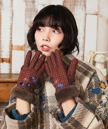 Jocomomola | フラワーエンブロイダリーグローブ(手袋)