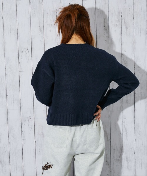 GORGE(ゴージ)の「《ハート×星条旗ロゴ》レディース サガラ刺繍 ニットプルオーバー ふわもこ素材 秋冬(ニット/セーター・レディース・マスタード/ネイビー/アイボリー・F)」の9枚目の写真