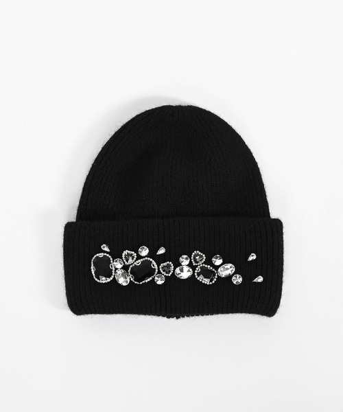 Narcissus（ナルシス）の「ビジュービーニー/ニット帽（ニットキャップ/ビーニー・レディース・グレー/ブラック・FREE）」の7枚目の写真