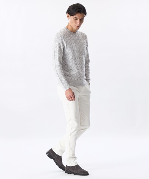 EPOCA UOMO（エポカウォモ）の「ジグザグミックスニット（ニット/セーター・メンズ・ホワイト系その他/チャコールグレー・48/46）」の4枚目の写真