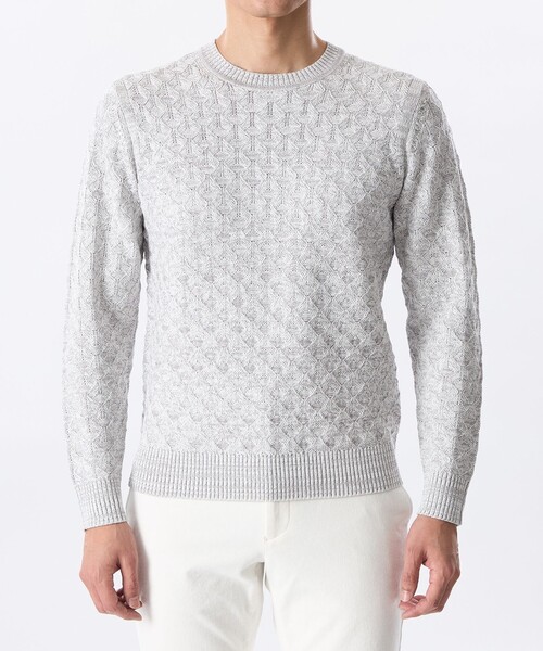 EPOCA UOMO（エポカウォモ）の「ジグザグミックスニット（ニット/セーター・メンズ・ホワイト系その他/チャコールグレー・48/46）」の7枚目の写真