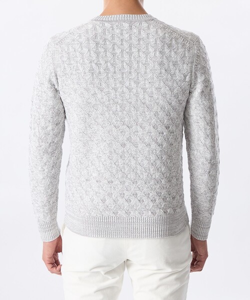 EPOCA UOMO（エポカウォモ）の「ジグザグミックスニット（ニット/セーター・メンズ・ホワイト系その他/チャコールグレー・48/46）」の9枚目の写真