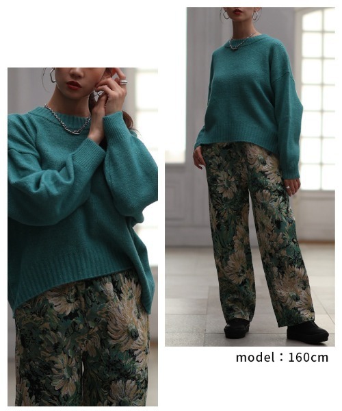Sawa a la mode(サワアラモード)の「ショートニットプルオーバートップス(ニット/セーター・レディース・ターコイズブルー/チャコールグレー/オフホワイト/レッド・FREE)」の13枚目の写真