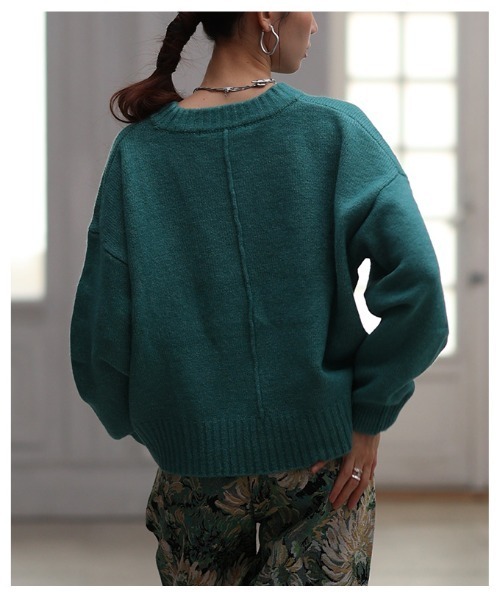 Sawa a la mode(サワアラモード)の「ショートニットプルオーバートップス(ニット/セーター・レディース・ターコイズブルー/チャコールグレー/オフホワイト/レッド・FREE)」の15枚目の写真