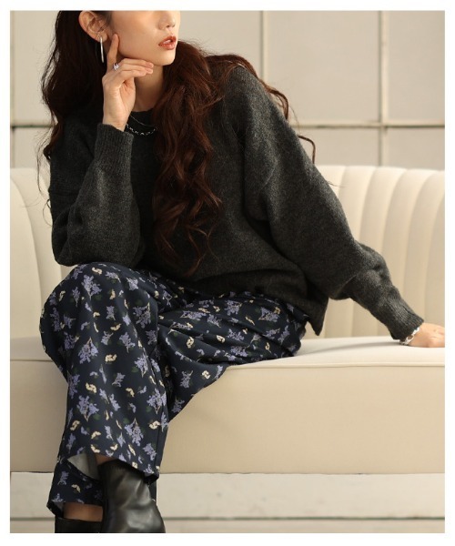 Sawa a la mode(サワアラモード)の「ショートニットプルオーバートップス(ニット/セーター・レディース・ターコイズブルー/チャコールグレー/オフホワイト/レッド・FREE)」の18枚目の写真