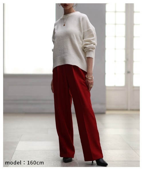 Sawa a la mode(サワアラモード)の「ショートニットプルオーバートップス(ニット/セーター・レディース・ターコイズブルー/チャコールグレー/オフホワイト/レッド・FREE)」の21枚目の写真