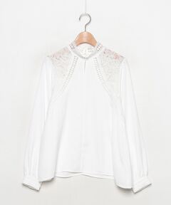 セール】ホワイトコンビネーション マントブラウス（シャツ