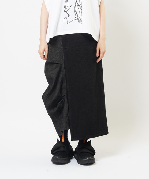 gomme（ゴム）の「タックデニムスカート（デニムスカート・レディース・インディゴブルー/ブラック・MEDIUM）」の10枚目の写真