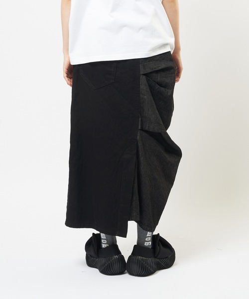 gomme（ゴム）の「タックデニムスカート（デニムスカート・レディース・インディゴブルー/ブラック・MEDIUM）」の12枚目の写真