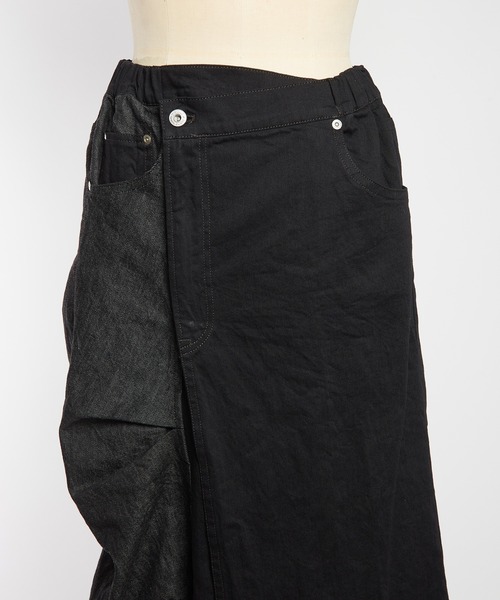 gomme（ゴム）の「タックデニムスカート（デニムスカート・レディース・インディゴブルー/ブラック・MEDIUM）」の20枚目の写真