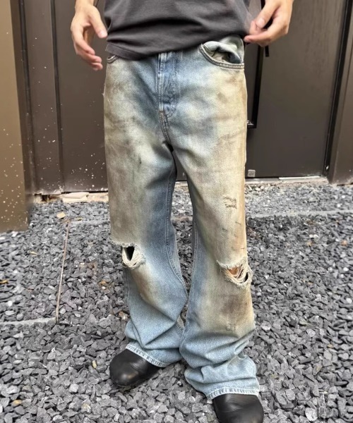 セール】Decay Washグランジダメージデニム（デニムパンツ）｜SHIBUYA