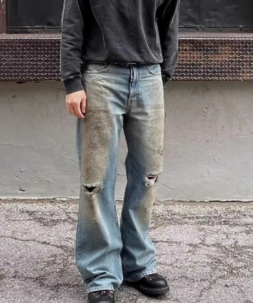 セール】Decay Washグランジダメージデニム（デニムパンツ）｜SHIBUYA