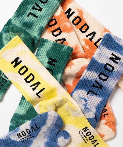C.E.L.STORE（セルストア）の「NODAL/ノーダル TIE DYE LOGO SOCKS NDY11タイダイロングソックスユニセックス（ソックス/靴下・メンズ・グリーン/イエロー/オレンジ/ブルー・FREE）」の5枚目の写真