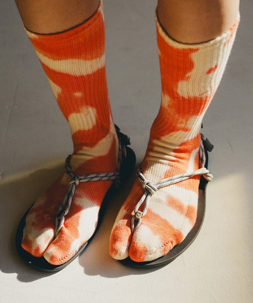C.E.L.STORE（セルストア）の「NODAL/ノーダル TIE DYE LOGO SOCKS NDY11タイダイロングソックスユニセックス（ソックス/靴下・メンズ・グリーン/イエロー/オレンジ/ブルー・FREE）」の6枚目の写真