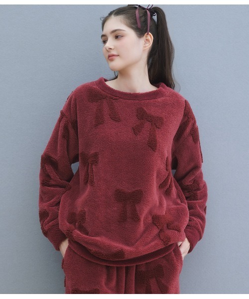 PEACH JOHN（ピーチジョン）の「リボンフリースパジャマ（ルームウェア/パジャマ・レディース・レッド/アイボリー・ONE SIZE）」の10枚目の写真