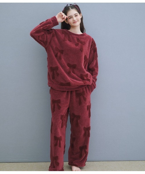 PEACH JOHN（ピーチジョン）の「リボンフリースパジャマ（ルームウェア/パジャマ・レディース・レッド/アイボリー・ONE SIZE）」の11枚目の写真