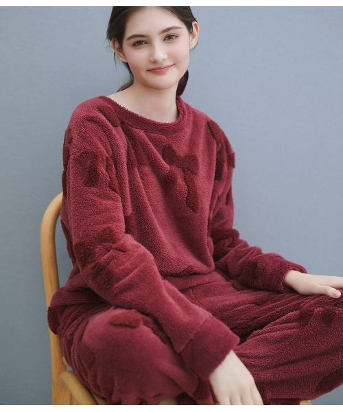 PEACH JOHN（ピーチジョン）の「リボンフリースパジャマ（ルームウェア/パジャマ・レディース・レッド/アイボリー・ONE SIZE）」の14枚目の写真