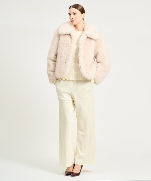 ESTNATION（エストネーション）の「ESTNATION / エコファーブルゾン（ブルゾン・レディース・オフホワイト/キャメル・FREE）」の16枚目の写真