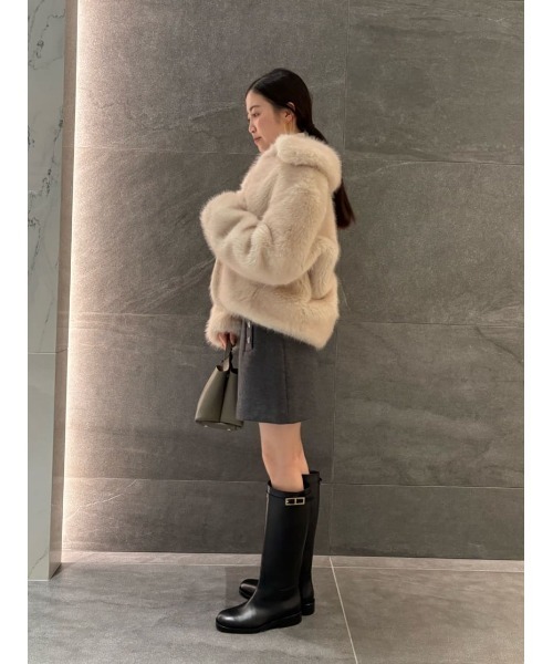 ESTNATION（エストネーション）の「ESTNATION / エコファーブルゾン（ブルゾン・レディース・オフホワイト/キャメル・FREE）」の20枚目の写真