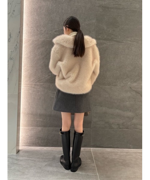 ESTNATION（エストネーション）の「ESTNATION / エコファーブルゾン（ブルゾン・レディース・オフホワイト/キャメル・FREE）」の21枚目の写真