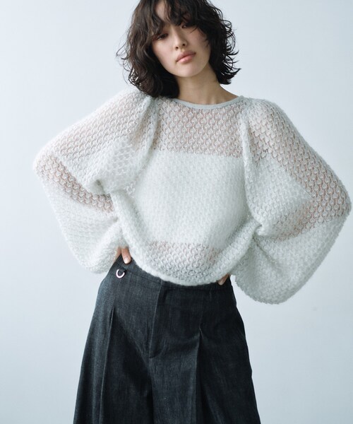 セール】2way sheer mohair pullover（ニット/セーター）｜CODE A
