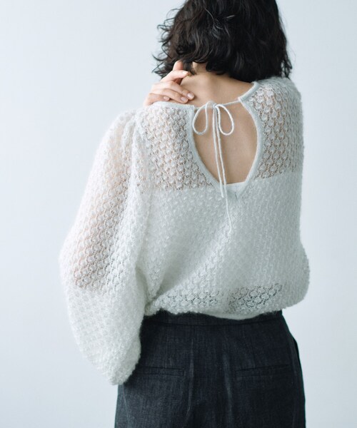 CODE A（コードエー）の「2way sheer mohair pullover（ニット/セーター・レディース・ピンク/シルバー・00）」の3枚目の写真