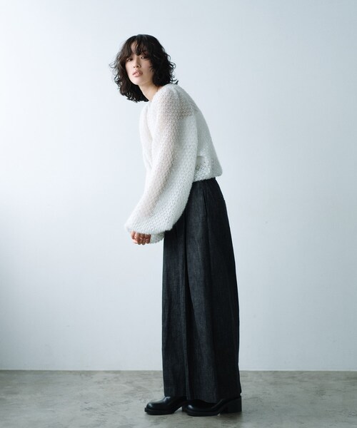 CODE A（コードエー）の「2way sheer mohair pullover（ニット/セーター・レディース・ピンク/シルバー・00）」の11枚目の写真