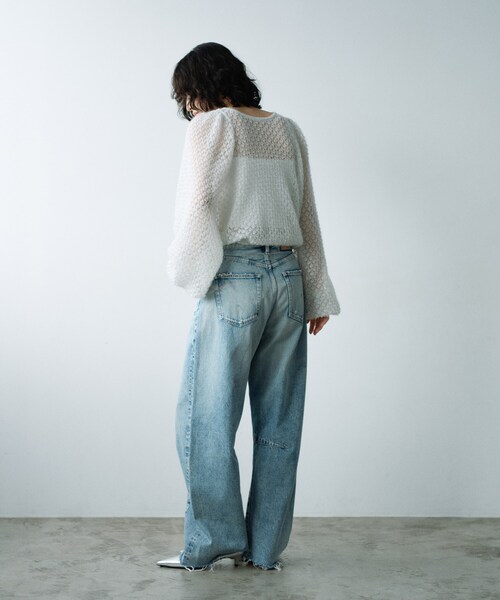 CODE A（コードエー）の「2way sheer mohair pullover（ニット/セーター・レディース・ピンク/シルバー・00）」の4枚目の写真