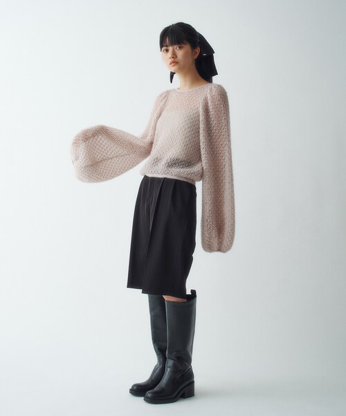 CODE A（コードエー）の「2way sheer mohair pullover（ニット/セーター・レディース・ピンク/シルバー・00）」の15枚目の写真