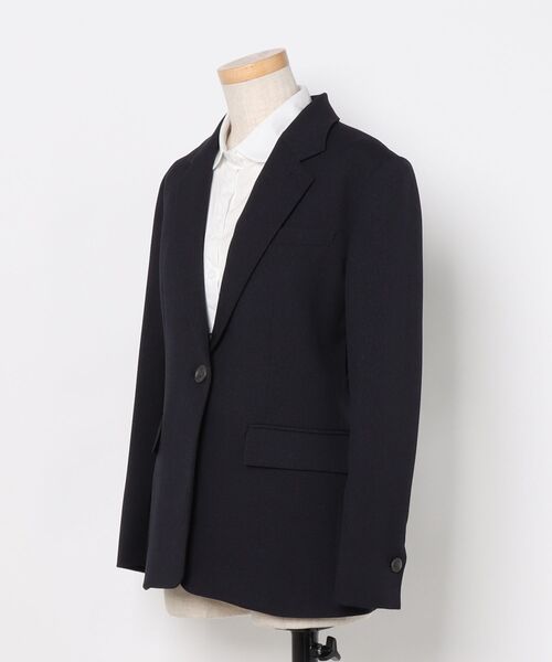 m.f.editorial(エムエフエディトリアル)の「【ストレッチ ウォッシャブル】m.f.エディトリアル レディース リラクシング 1ボタン ジャケット + テーパード パンツ ビジネス セットアップ スーツ フランネル紺(スーツセット・レディース・ネイビー・S/MEDIUM/LARGE/X-LARGE)」の2枚目の写真