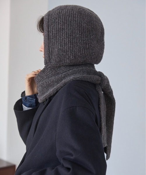 ANGIE（アンジー）の「ニット バラクラバ フード マフラー / バラボネット（マフラー・レディース・アイボリー/チャコールグレー・FREE）」の15枚目の写真