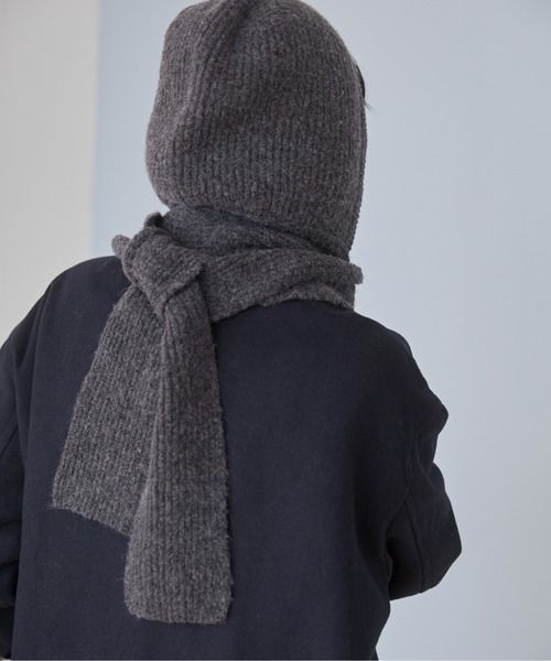 ANGIE（アンジー）の「ニット バラクラバ フード マフラー / バラボネット（マフラー・レディース・アイボリー/チャコールグレー・FREE）」の16枚目の写真