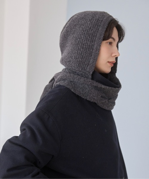 ANGIE（アンジー）の「ニット バラクラバ フード マフラー / バラボネット（マフラー・レディース・アイボリー/チャコールグレー・FREE）」の17枚目の写真