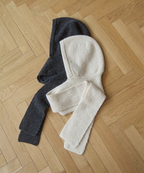 ANGIE（アンジー）の「ニット バラクラバ フード マフラー / バラボネット（マフラー・レディース・アイボリー/チャコールグレー・FREE）」の19枚目の写真
