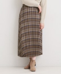 【S-LL】すっきり魅せてくれる チェックプリーツスカート