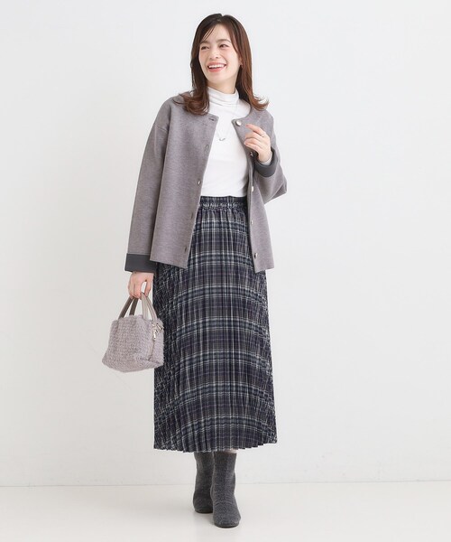 DRESKIP(ドレスキップ)の「【S-LL】すっきり魅せてくれる チェックプリーツスカート(スカート・レディース・ブラック系1/ネイビー系1/ダークブラウン系1・01/02/03/04)」の14枚目の写真