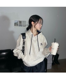 muahmuah | [裏毛/起毛] スティッチコンビフードパーカー [6色](パーカー)