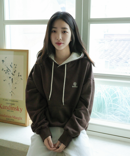 muahmuah（ムーアムーア）の「[裏毛/起毛] スティッチコンビフードパーカー [6色]（パーカー・レディース・オートミール/ネイビー/ライトグレー/ブラウン/ダークブラウン/グレー/クリーム/霜降りグレー/ネイビー系/ブラック系その他/トップグレー/ブラック・FREE）」の22枚目の写真