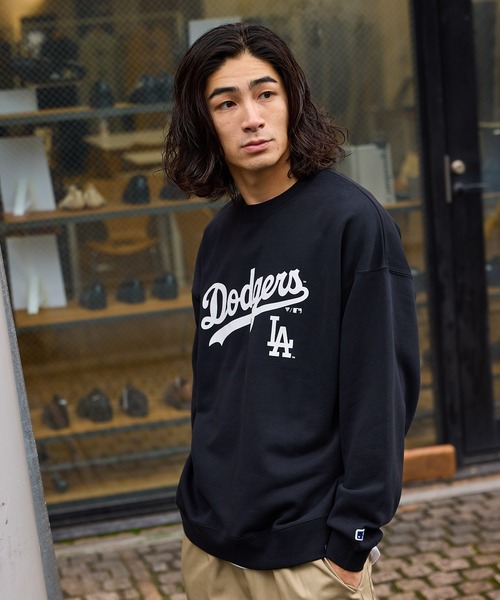 MLB(メジャーリーグベースボール)の「MLB/エムエルビー MLB LOGO CREW プリントデザイン クルーネックスウェット トレーナー(スウェット・メンズ・ブラック/ネイビー/グレー・M/L/XL)」の8枚目の写真