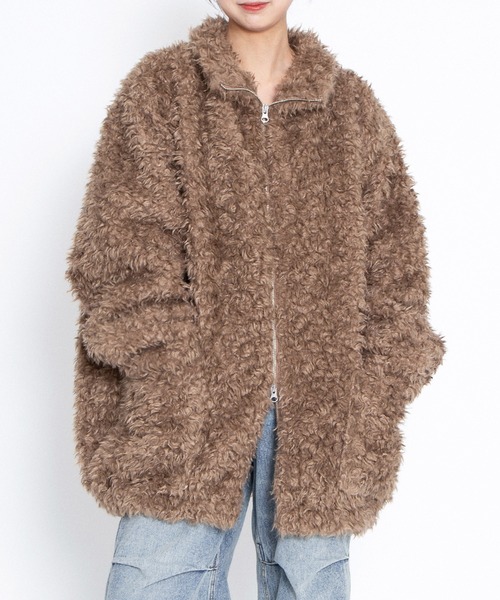 PUNYUS（プニュズ）の「もこもこプードルブルゾン（ブルゾン・レディース・グレー/ライトピンク/ブラウン・3/4）」の20枚目の写真