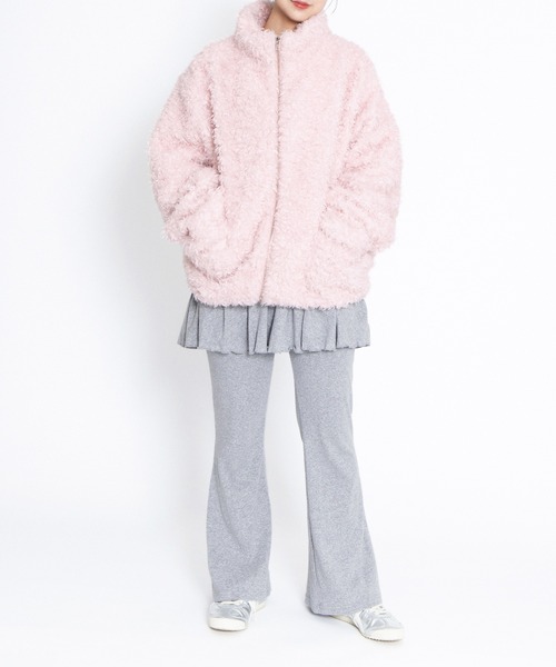 PUNYUS（プニュズ）の「もこもこプードルブルゾン（ブルゾン・レディース・グレー/ライトピンク/ブラウン・3/4）」の15枚目の写真