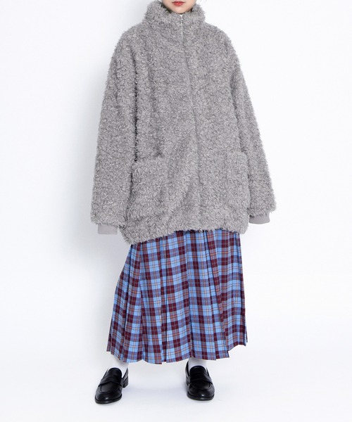 PUNYUS（プニュズ）の「もこもこプードルブルゾン（ブルゾン・レディース・グレー/ライトピンク/ブラウン・3/4）」の11枚目の写真