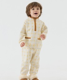 moimoln（モイモルン）の「【セットアップ】ノルディックフラワー起毛ZIP長袖トップス＆パンツ（セットアップ・キッズ）」