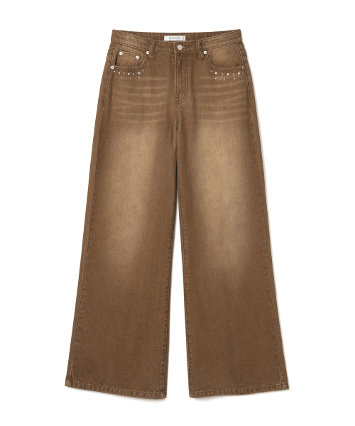 MILLO WOMEN（ミロウーマン）の「スタッドワイドジーン[ブラウン]（デニムパンツ・レディース・その他・SMALL/MEDIUM）」の2枚目の写真