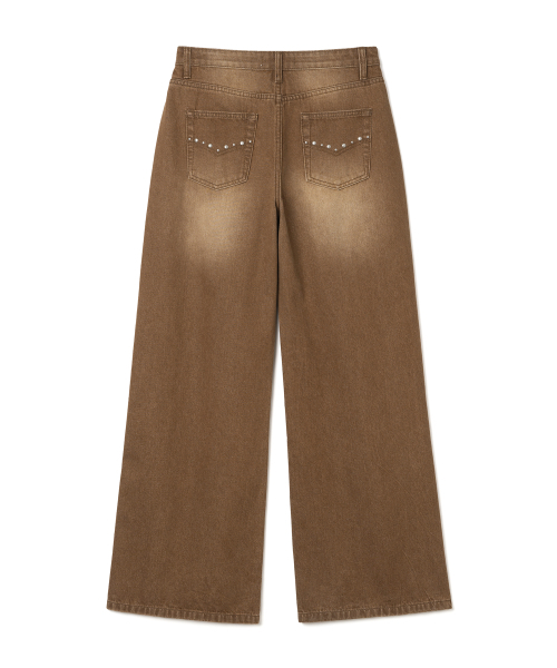 MILLO WOMEN（ミロウーマン）の「スタッドワイドジーン[ブラウン]（デニムパンツ・レディース・その他・SMALL/MEDIUM）」の3枚目の写真