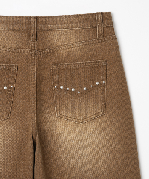 MILLO WOMEN（ミロウーマン）の「スタッドワイドジーン[ブラウン]（デニムパンツ・レディース・その他・SMALL/MEDIUM）」の7枚目の写真