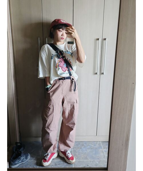 MUSINSA STANDARD（ムシンサスタンダード）の「[シティレジャー] ワイドベルトカーゴパンツ [デザートピンク]（その他パンツ・メンズ・その他・40/38/42/36/34/32/30/31/33/28/29）」の12枚目の写真