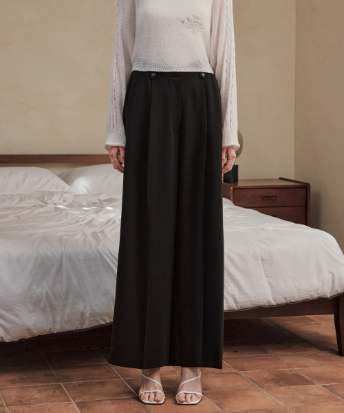 ZEROSTREET（ゼロストリート）の「[2カラー] カリーワイドストラップパンツ（スラックス・レディース・ブラック/ネイビー・SMALL/MEDIUM）」の4枚目の写真