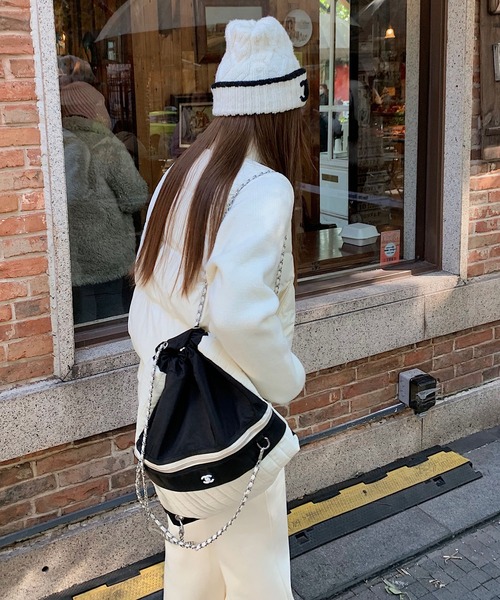 LAFFMO（ラフモ）の「ニット切り替え中綿ブルゾン（ダウンジャケット/コート・レディース・ブラック/オフホワイト/グレー/ピンク/ブラウン・M/L）」の21枚目の写真